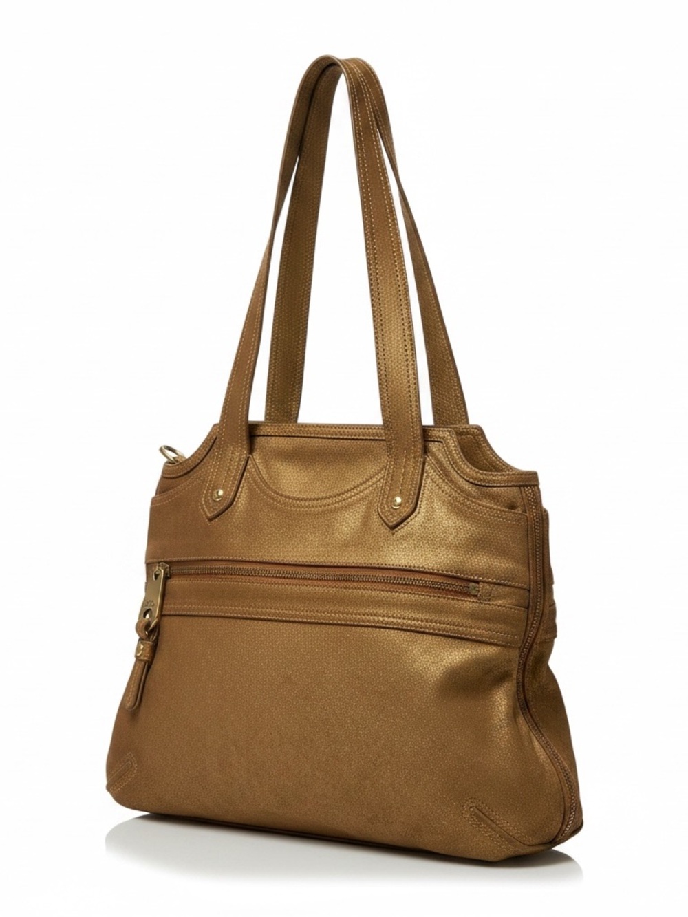 Marc Jacobs Metallic Gold Suede Leather Shoulderbag